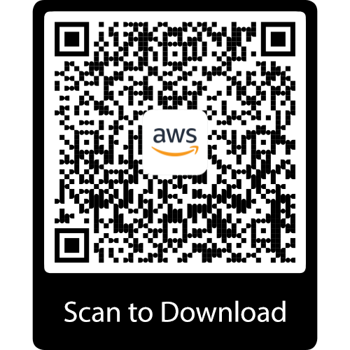 Scan this QR Code with your mobile device to Download the AWS Console Mobile App